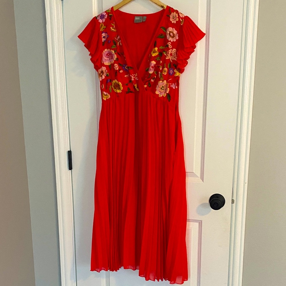 ASOS Red Floral Embroidered Maternity dress Dress